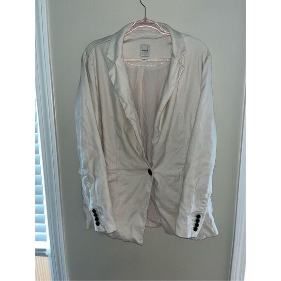 Maeve Anthropologie The Tessie Blazer by Maeve: Linen Edition White L $158 - Picture 2 of 7